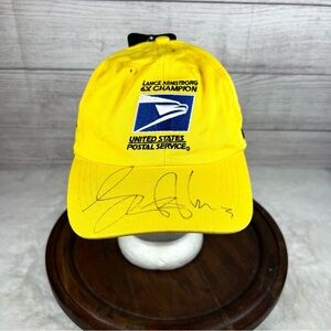 USPS Tour De France Hat Yellow Vtg 2003 5X Champions Cycling Lance  Armstrong NWT
